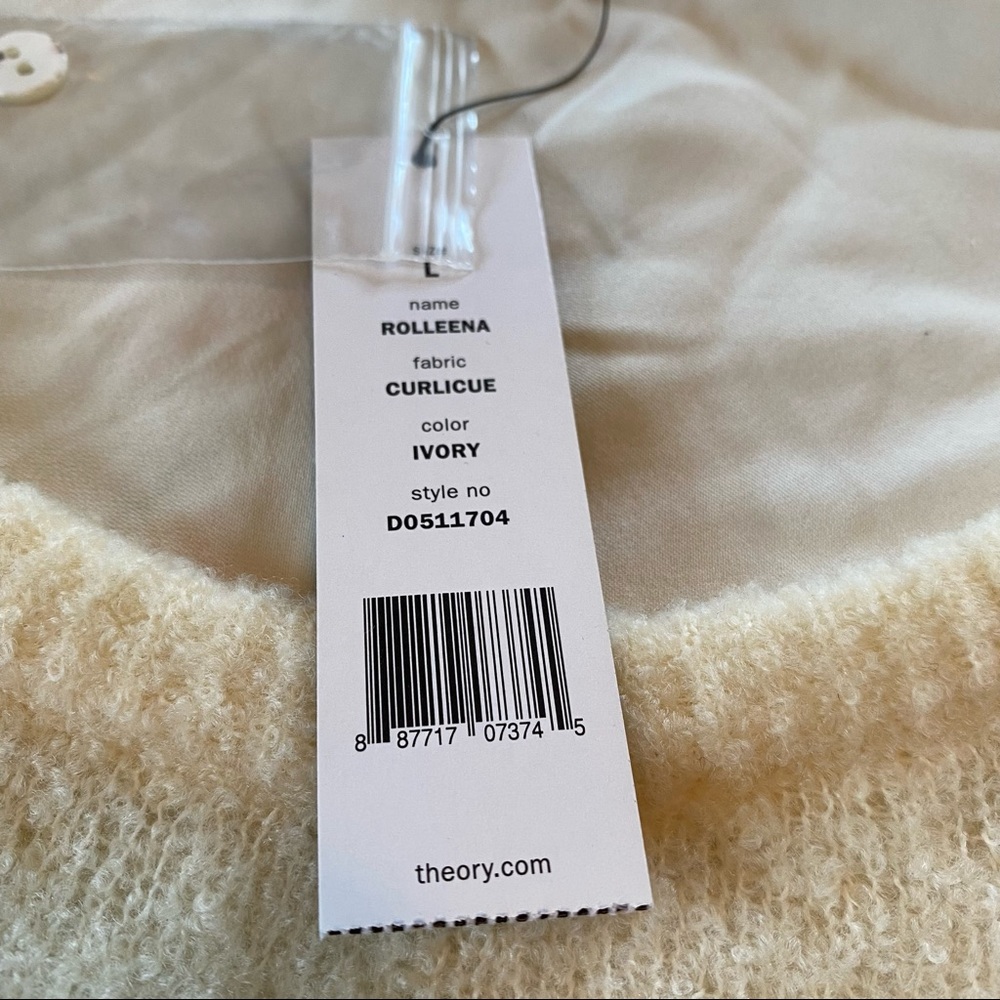 Theory Wool Silk Rolleena Curlique Ivory Sweater - Picture 10 of 11